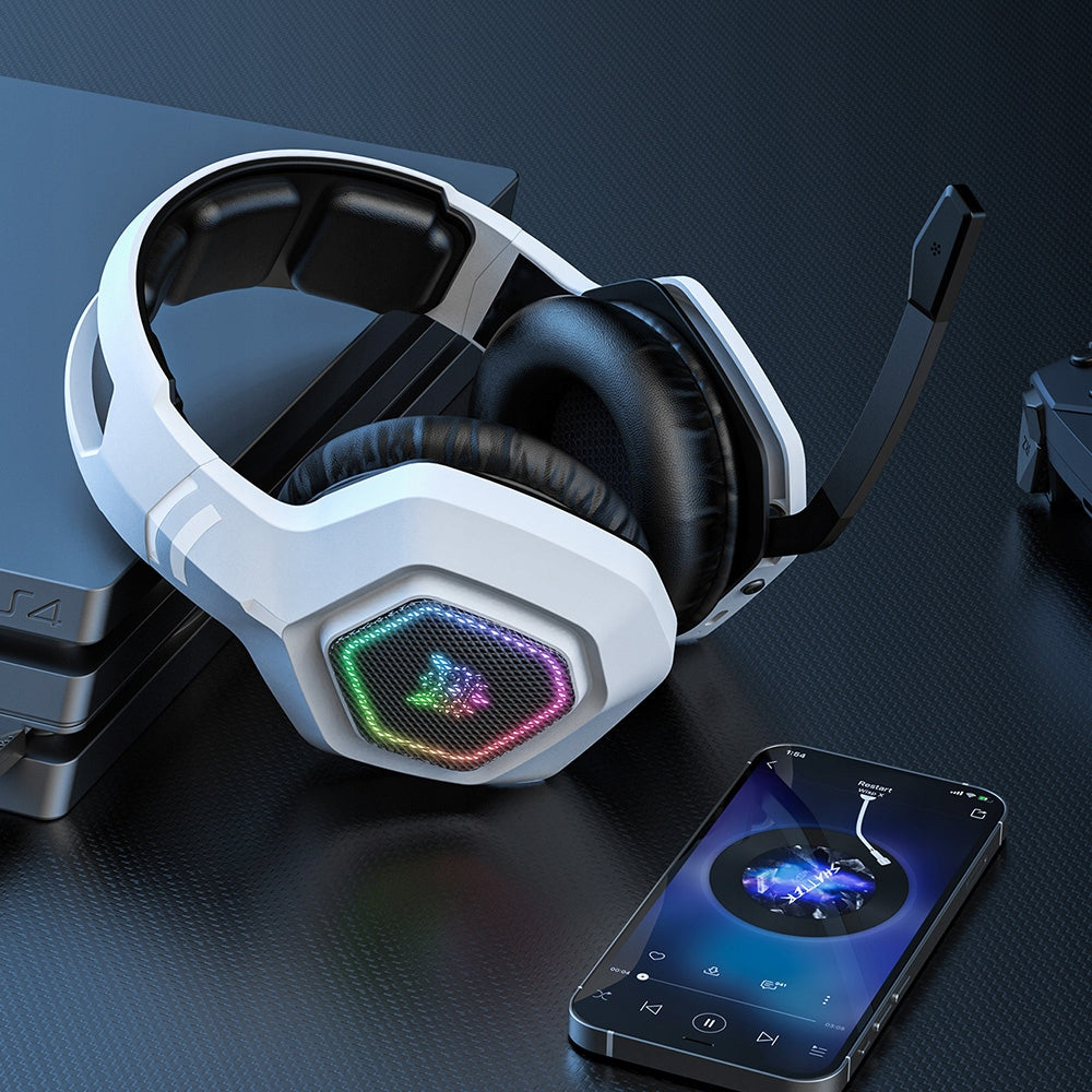 ONIKUMA B100 Belaidės žaidimų ausinės ant ausų BT 5.3 RGB 2.4 GHz