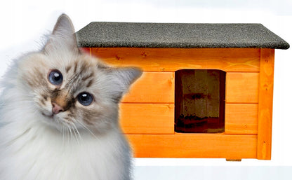 Šildytas būdelė Sulankstyta namelis šuo katė Atidaromas vienšlaitis stogas