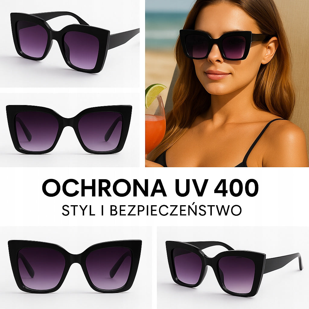 Elegantiški moteriški kačių formos akiniai nuo saulės su originaliu dėklu. Kocie