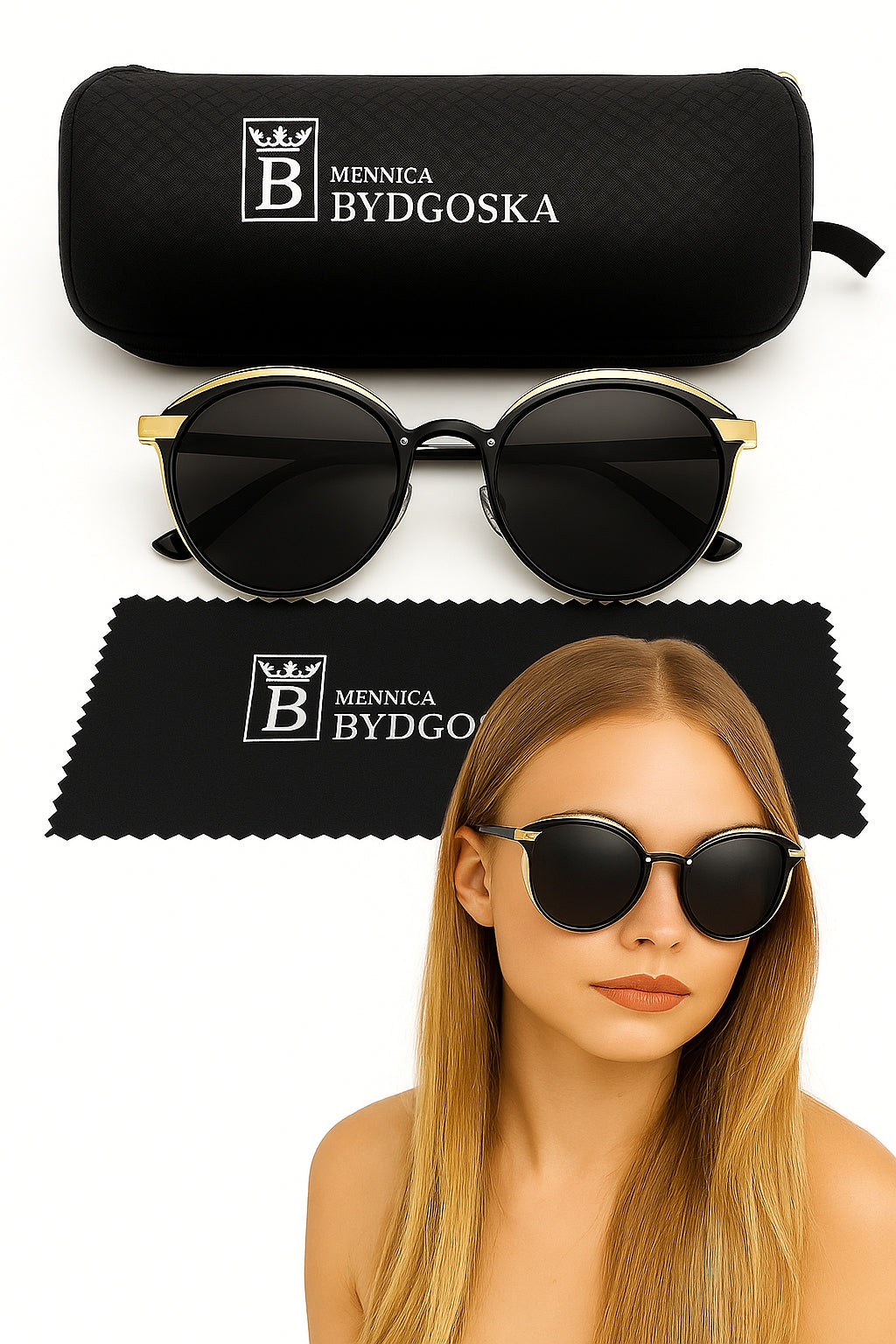 Moteriški poliarizuoti akiniai nuo saulės, su UV apsauga, elegantiškame dėkle