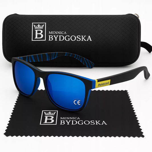 Vyriški poliarizuoti saulės akiniai su UV400 apsauga ir originaliu dėklu