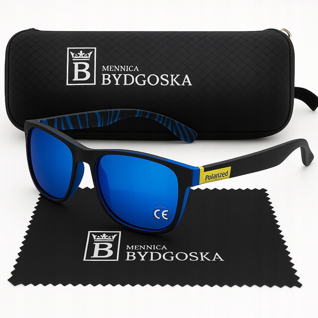 Vyriški poliarizuoti saulės akiniai su UV400 apsauga ir originaliu dėklu