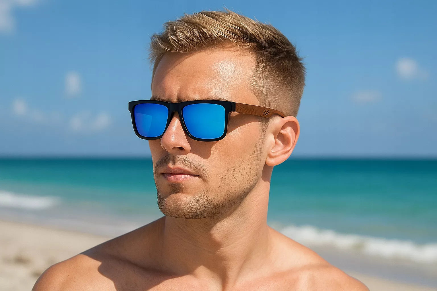 Vyriški poliarizuoti akiniai nuo saulės, UV400 filtras, dėklas