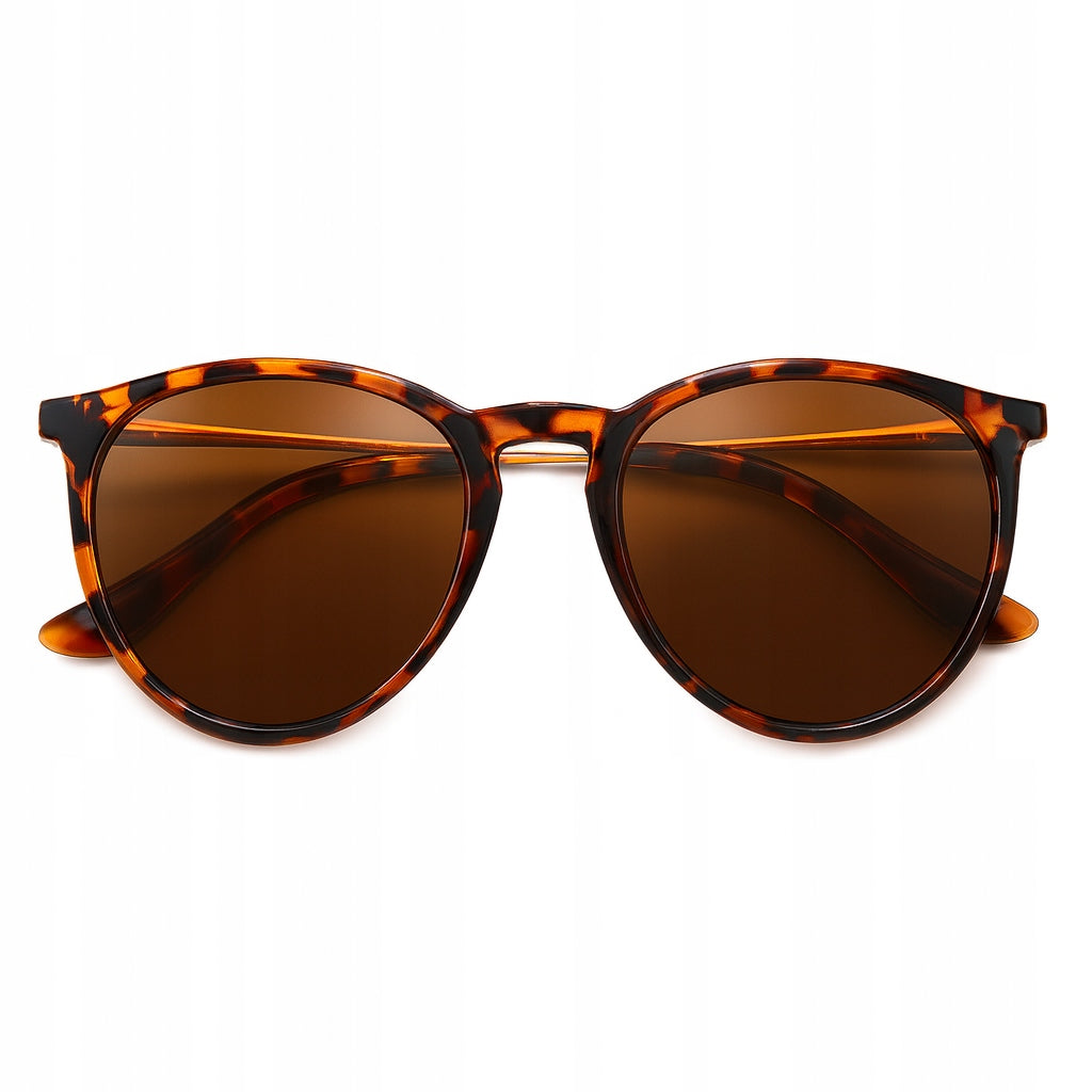 Panterkos, poliarizuoti, elegantiški moteriški akiniai nuo saulės su dėklu