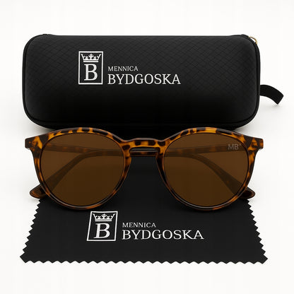 Panterkos, poliarizuoti, elegantiški moteriški akiniai nuo saulės su dėklu