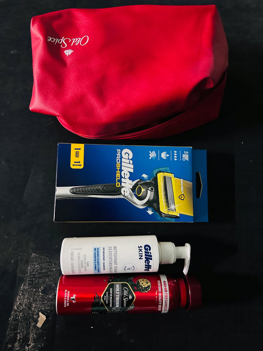 Old Spice Gillette Originalus rinkinys su kosmetine, dovanų rinkinys su dezodorantu ir skustuvu