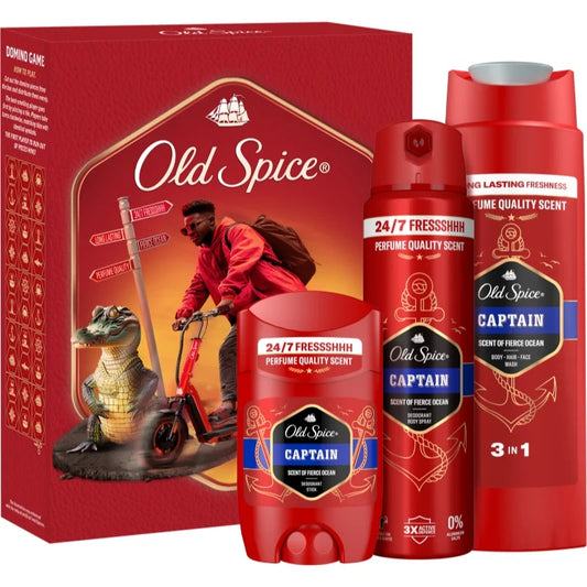 Old Spice Rinkinys: Dezodorantas Deep Sea, Dušo želė, Balzamas po skutimosi
