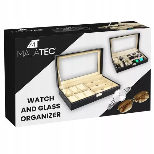 Juodas laikrodžių ir akinių organizatorius Malatec