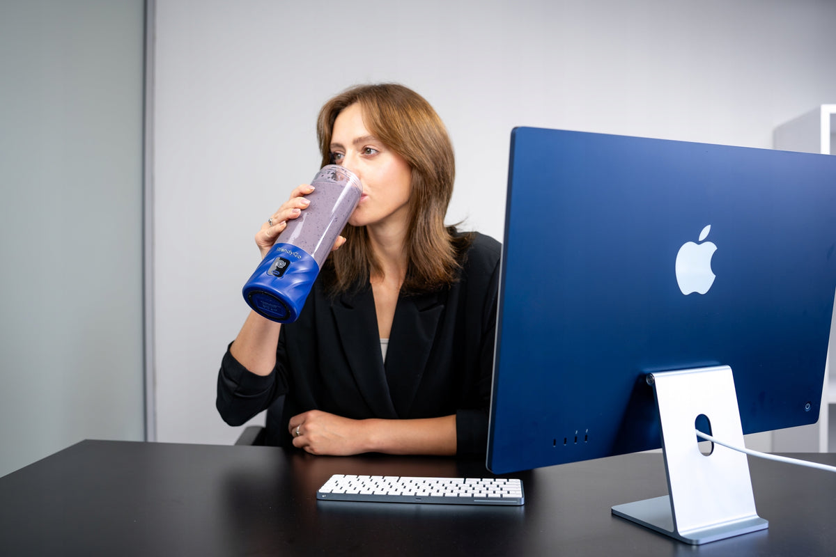 Originalus BlendyGO 3 Nešiojamas Belaidis USB Maišytuvas, 550 ml, Tamsiai Mėlynos Spalvos