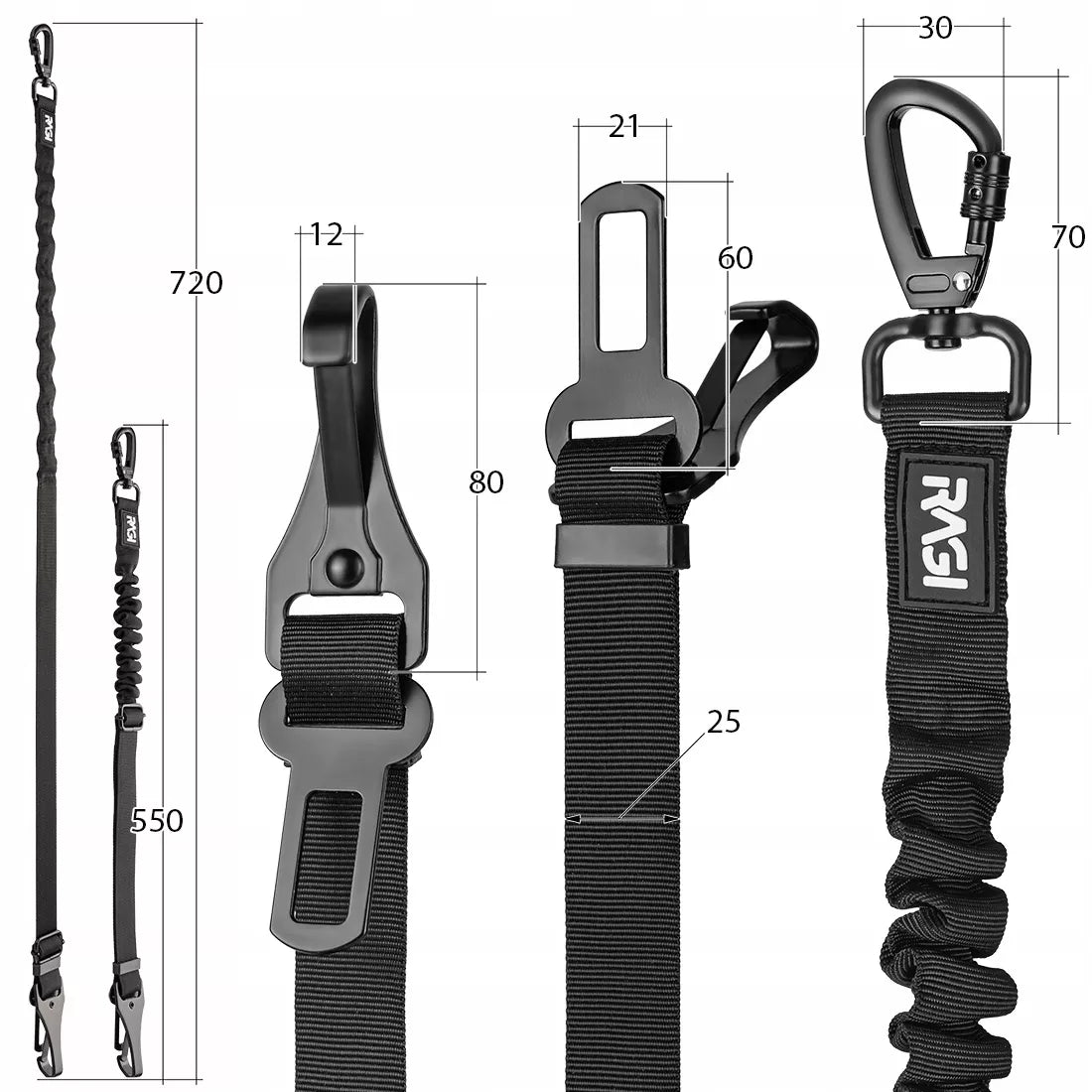 Saugos dirželis šuniukui ir katei ISOFIX 2 in 1 automobiliui
