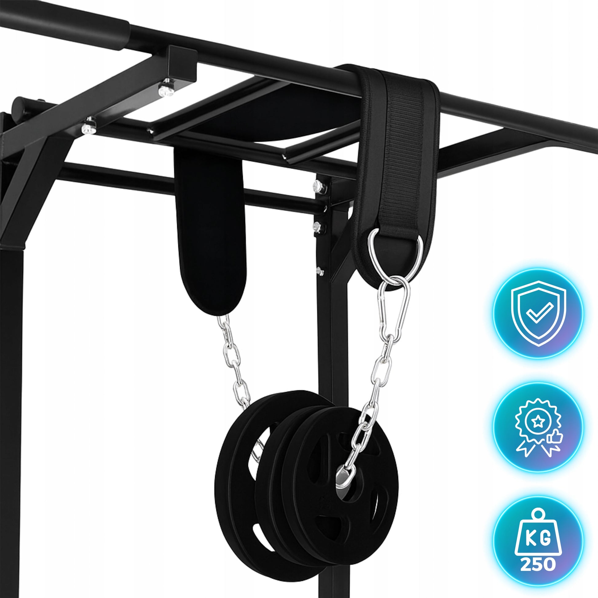 Diržas svoriui su svoriais atramoms ir prisitraukimams KULTŪRISTINIS, PATOGUS 80