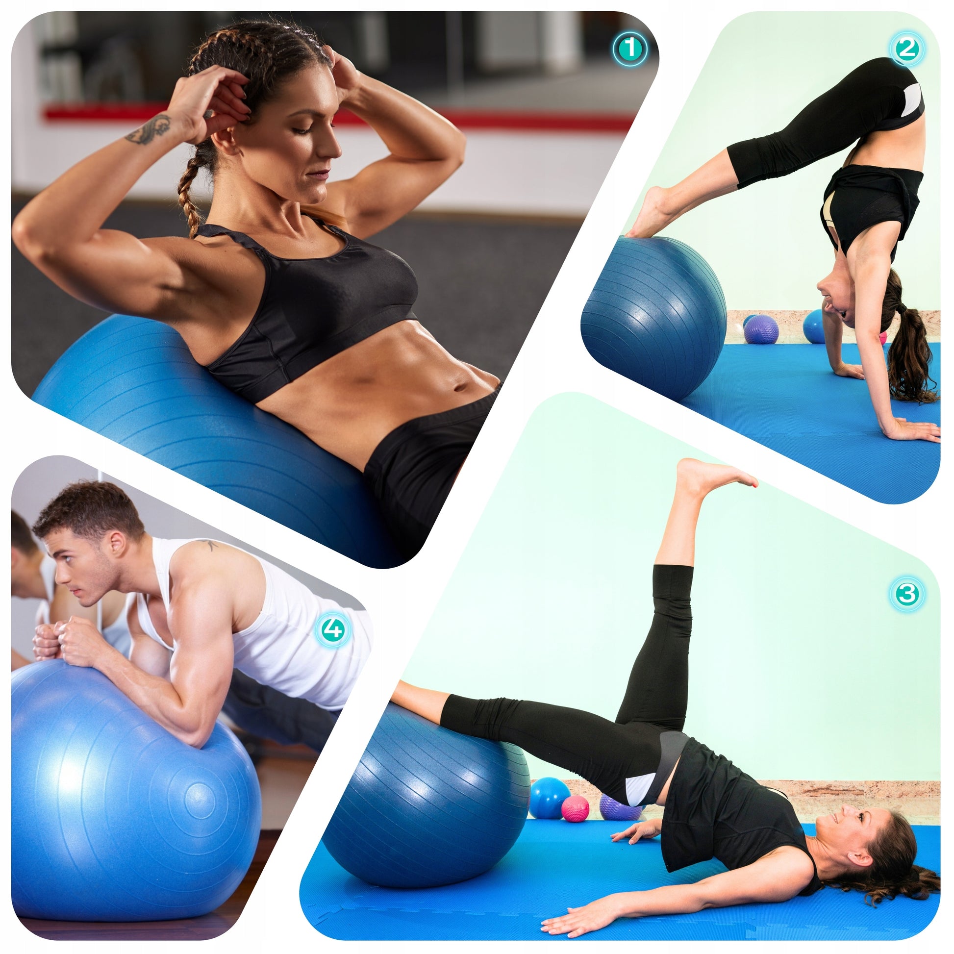 Gimnastikos kamuolys pratimams, treniruotėms, fitnesui, reabilitacijai - Didelis 65 cm