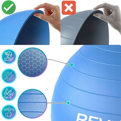 Gimnastikos kamuolys pratimams, treniruotėms, fitnesui, reabilitacijai - Didelis 65 cm