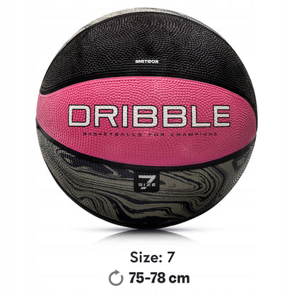 Meteor Dribble #7 vyriškas suaugusiems krepšinio kamuolys, guminis