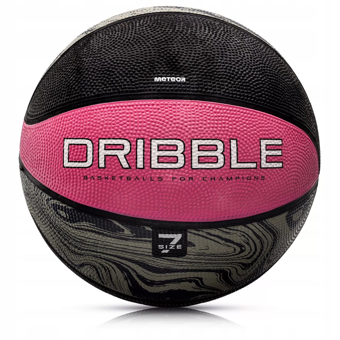 Meteor Dribble #7 vyriškas suaugusiems krepšinio kamuolys, guminis