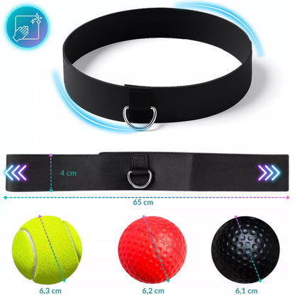 Reflekso kamuoliukas ant galvos bokso treniruočių rinkinys REFLEX BALL 3 vnt.