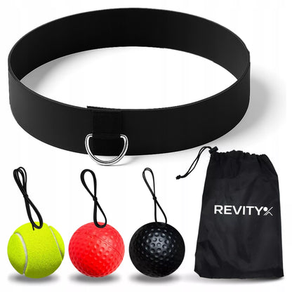 Reflekso kamuoliukas ant galvos bokso treniruočių rinkinys REFLEX BALL 3 vnt.