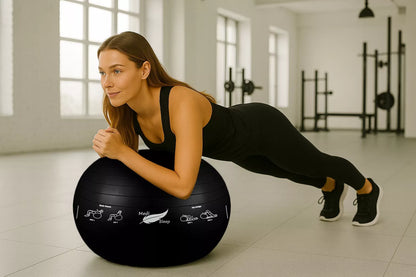 Reabilitacinis gimnastikos kamuolys pratimams, treniruotėms, fitnesui su pompa, 65cm