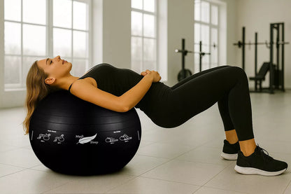 Reabilitacinis gimnastikos kamuolys pratimams, treniruotėms, fitnesui su pompa, 65cm