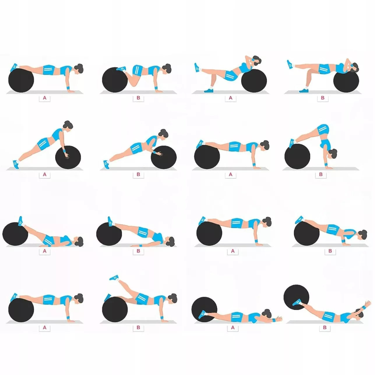 Reabilitacinis gimnastikos kamuolys pratimams, treniruotėms, fitnesui su pompa, 65cm