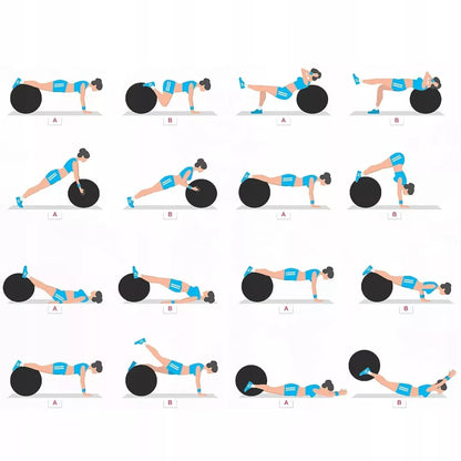 Reabilitacinis gimnastikos kamuolys pratimams, treniruotėms, fitnesui su pompa, 65cm