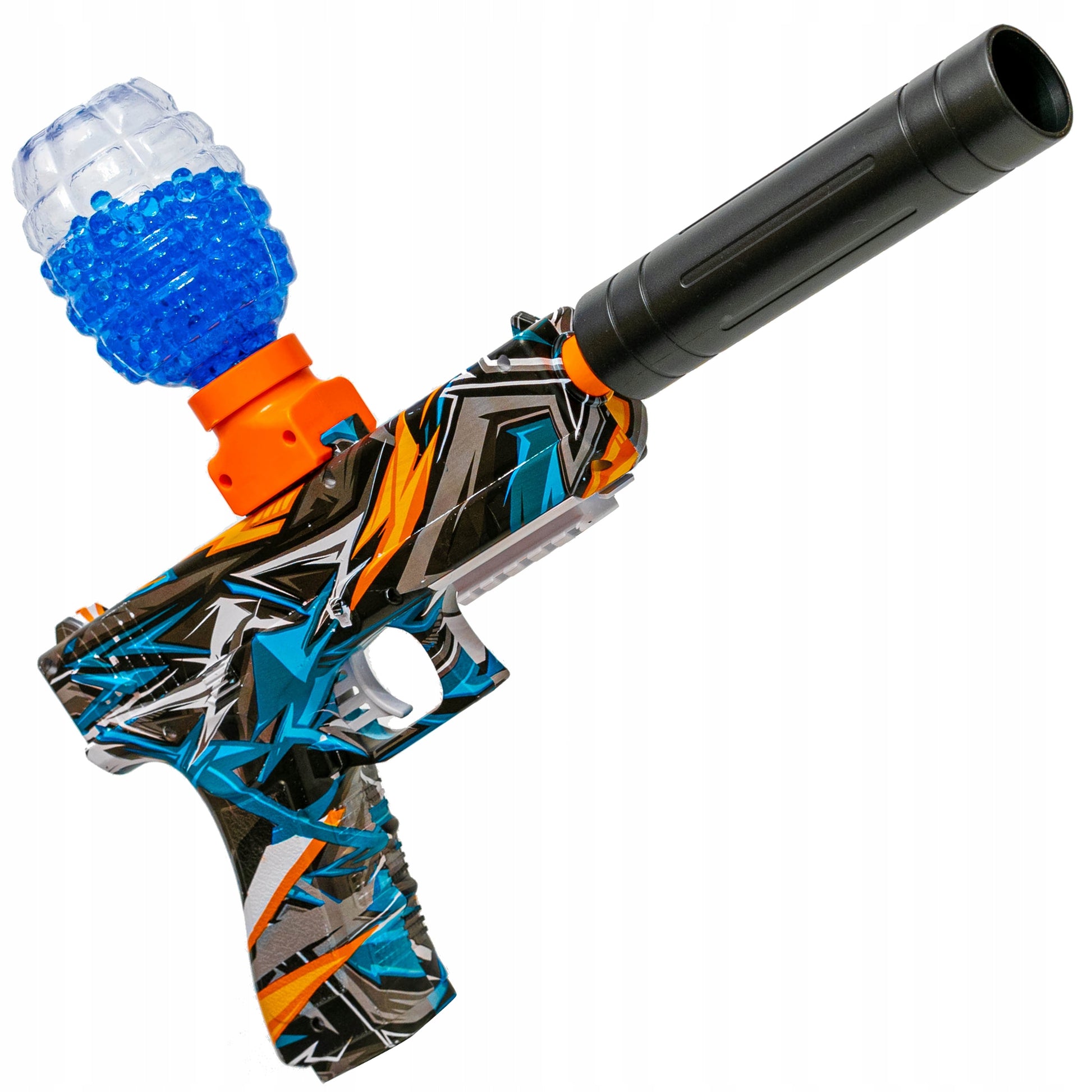 ELEKTRINIS AUTOMATINIS GELIO KULKŲ PISTOLETAS SU DĖŽUTE SAUGUS