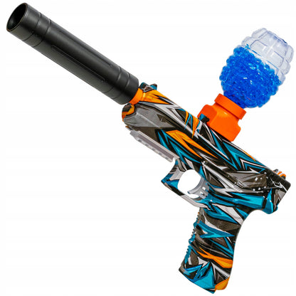 ELEKTRINIS AUTOMATINIS GELIO KULKŲ PISTOLETAS SU DĖŽUTE SAUGUS