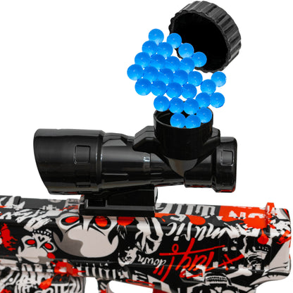 Automatinis pistoletas gelio rutuliukams su duslintuvu vandens rutuliukams