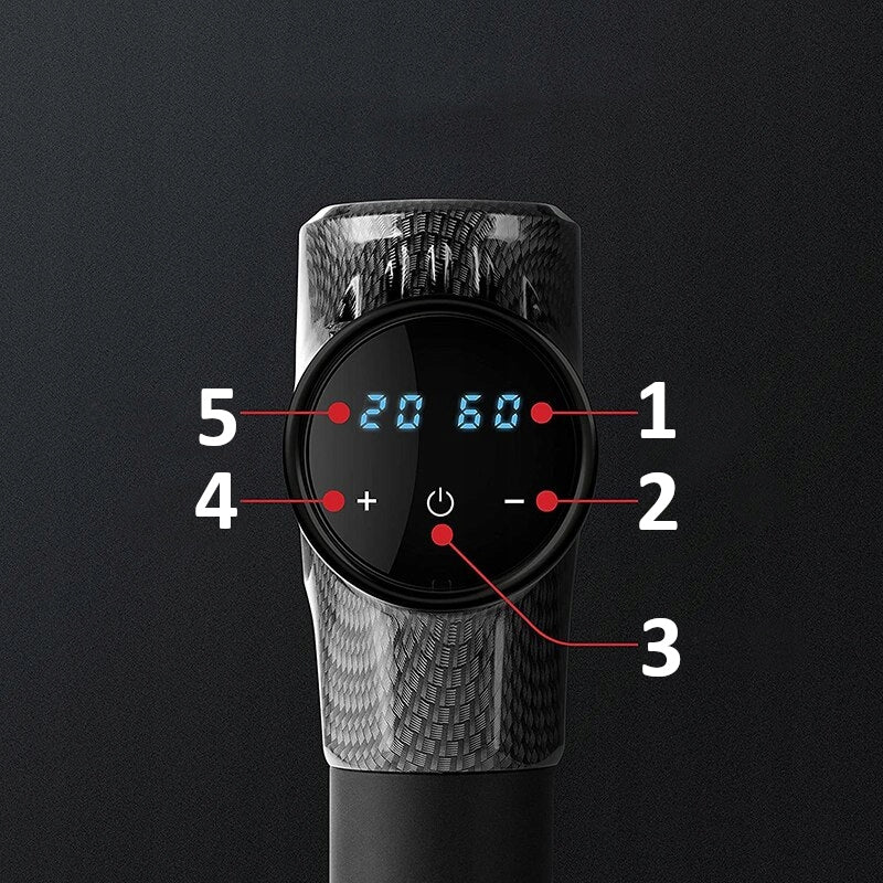 Masažinis pistoletas nugarai, kūnui, pėdoms. Masuoklis. MASSAGE GUN PRO su 10 antgalių