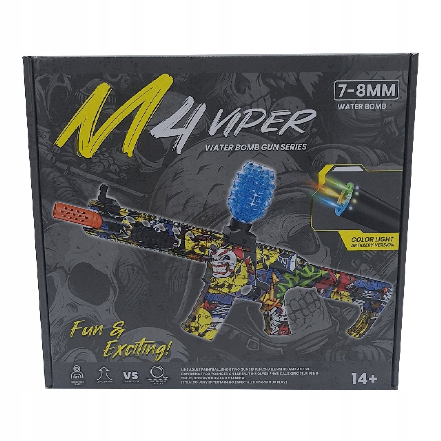 Didelis elektrinis automatinis M16 pistoletas-šautuvas su vandens želės rutuliukais (ORBEEZ) rinkinys