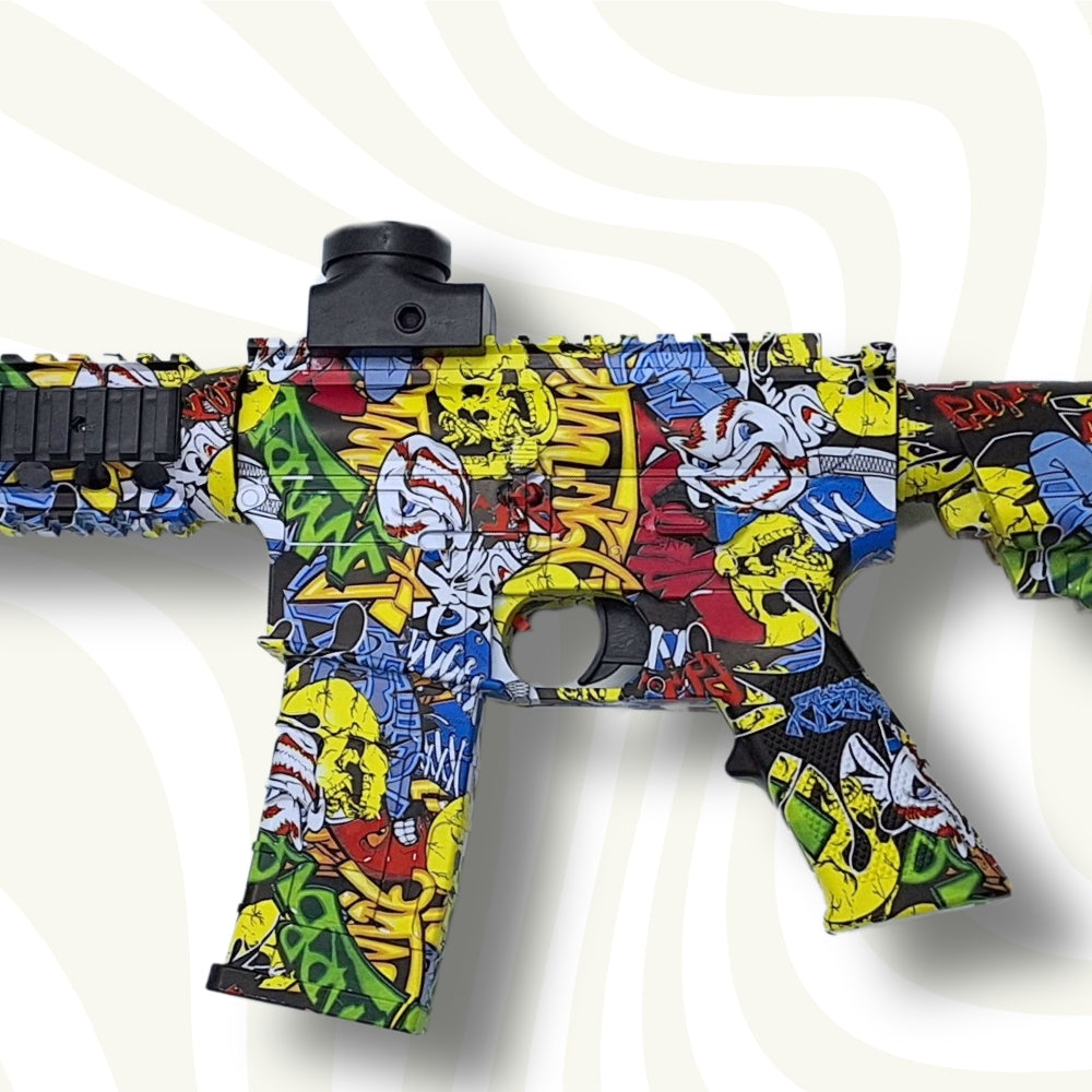 Didelis elektrinis automatinis M16 pistoletas-šautuvas su vandens želės rutuliukais (ORBEEZ) rinkinys