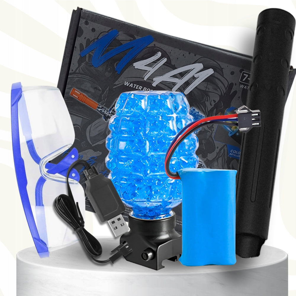 Didelis elektrinis automatinis M16 pistoletas-šautuvas su vandens želės rutuliukais (ORBEEZ) rinkinys