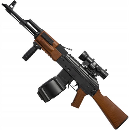 Automatinis gelio rutuliukų pistoletas, replika, dvi dėtuvės, didelis šautuvas