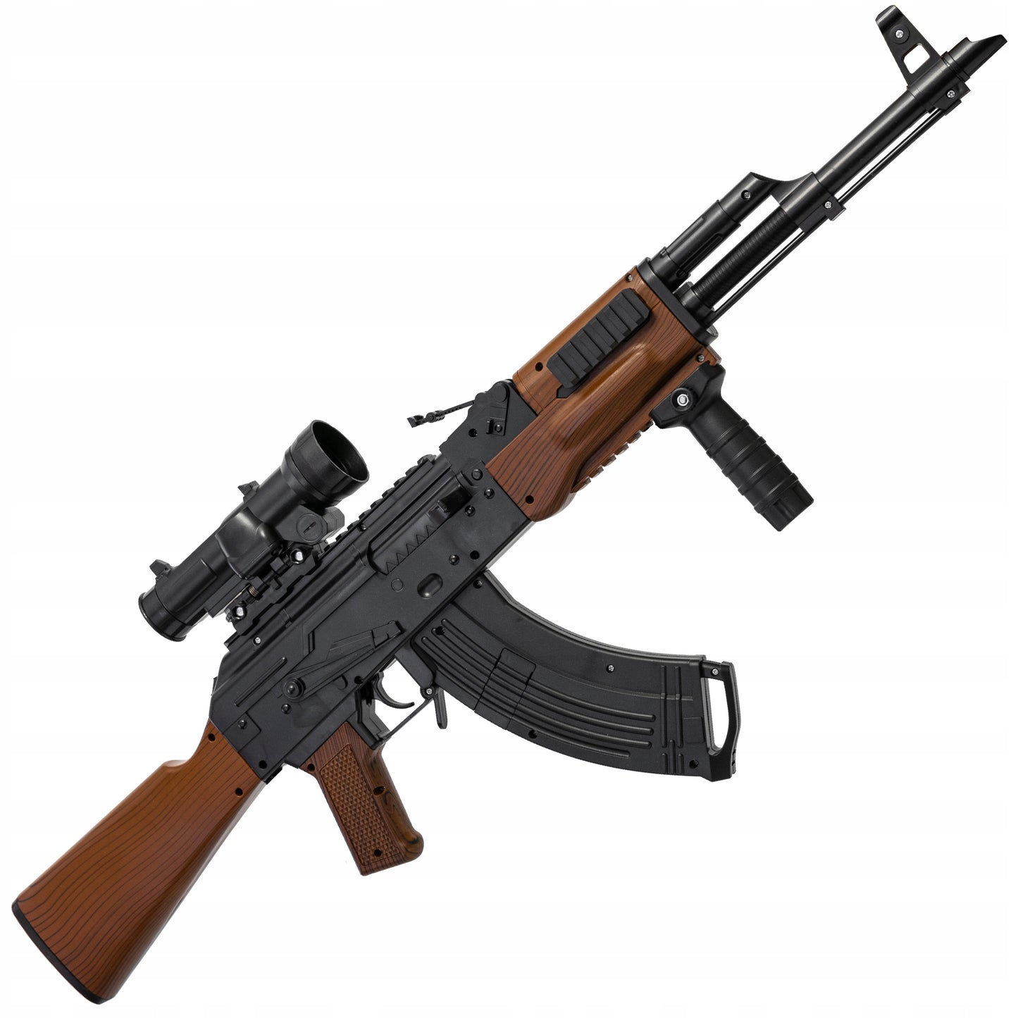 Automatinis gelio rutuliukų pistoletas, replika, dvi dėtuvės, didelis šautuvas