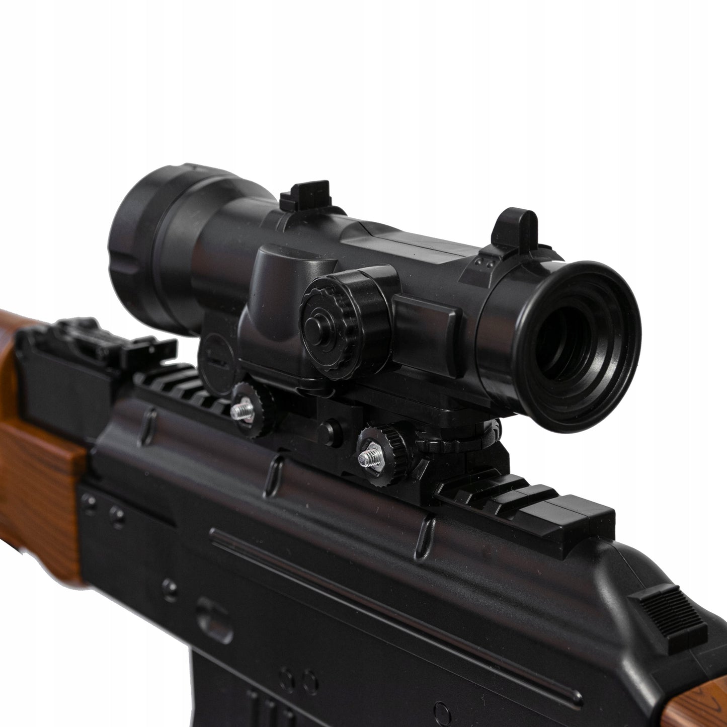 Automatinis gelio rutuliukų pistoletas, replika, dvi dėtuvės, didelis šautuvas