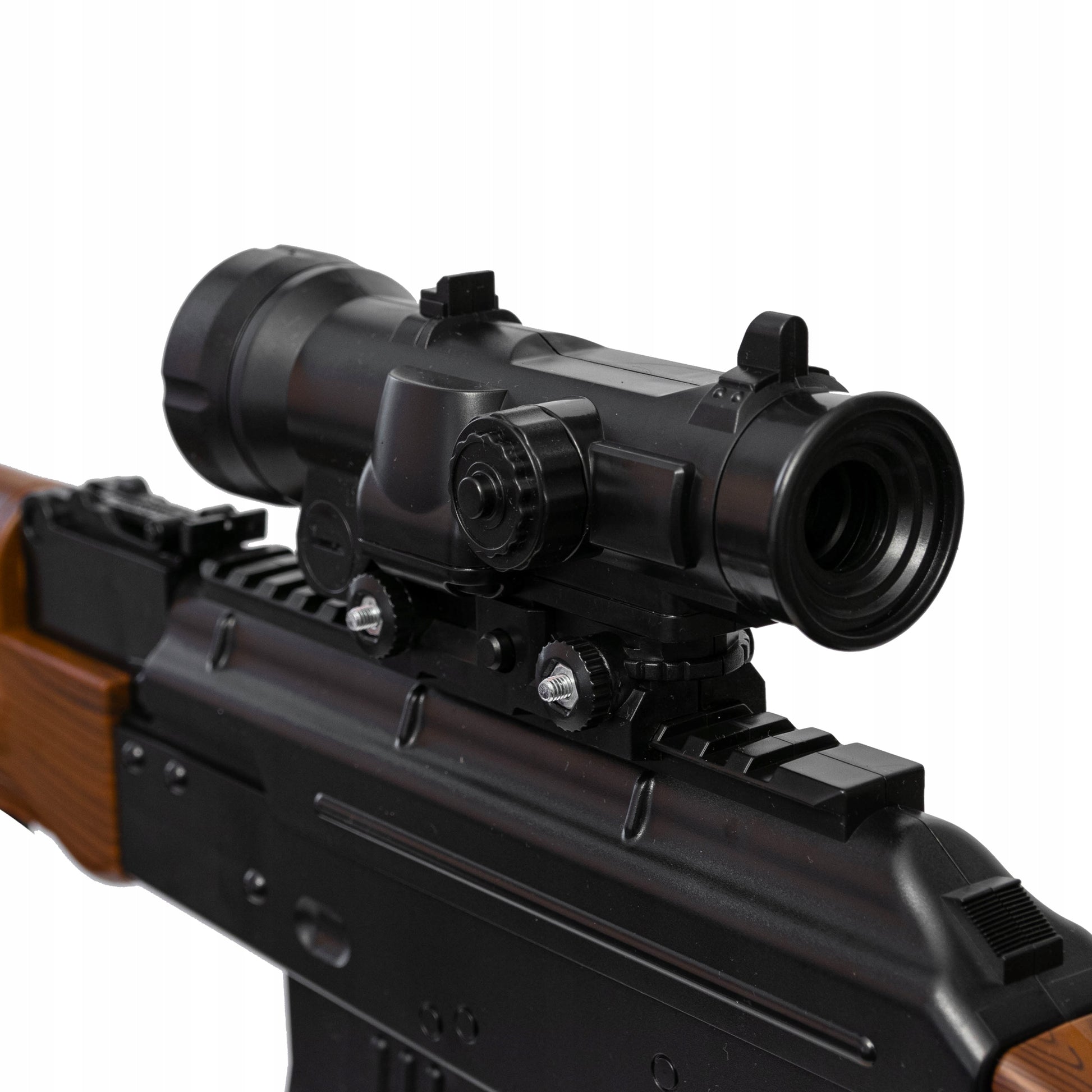 Automatinis gelio rutuliukų pistoletas, replika, dvi dėtuvės, didelis šautuvas