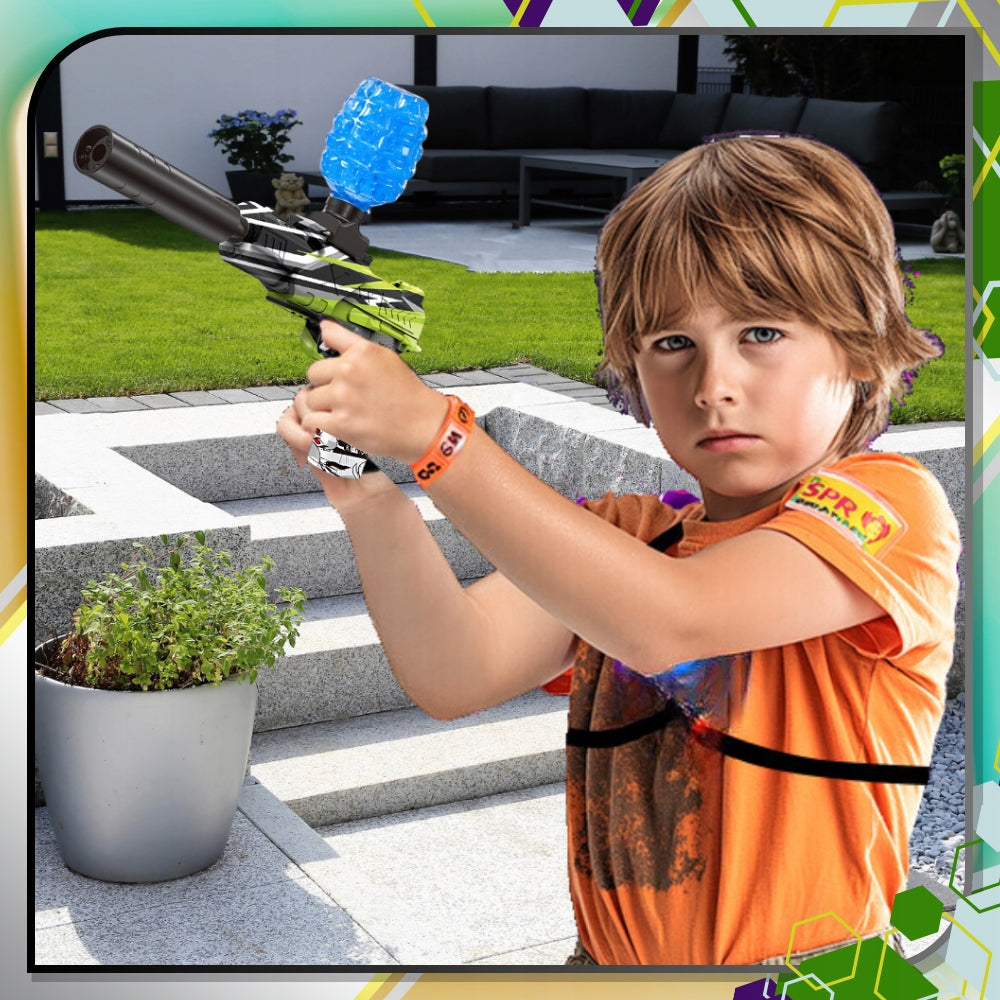 AUTOMATINIS GELINIŲ RUTULIŲ PISTOLETAS DIDELIS KARABINAS + XL 500 RUTULIUKŲ RINKINYS