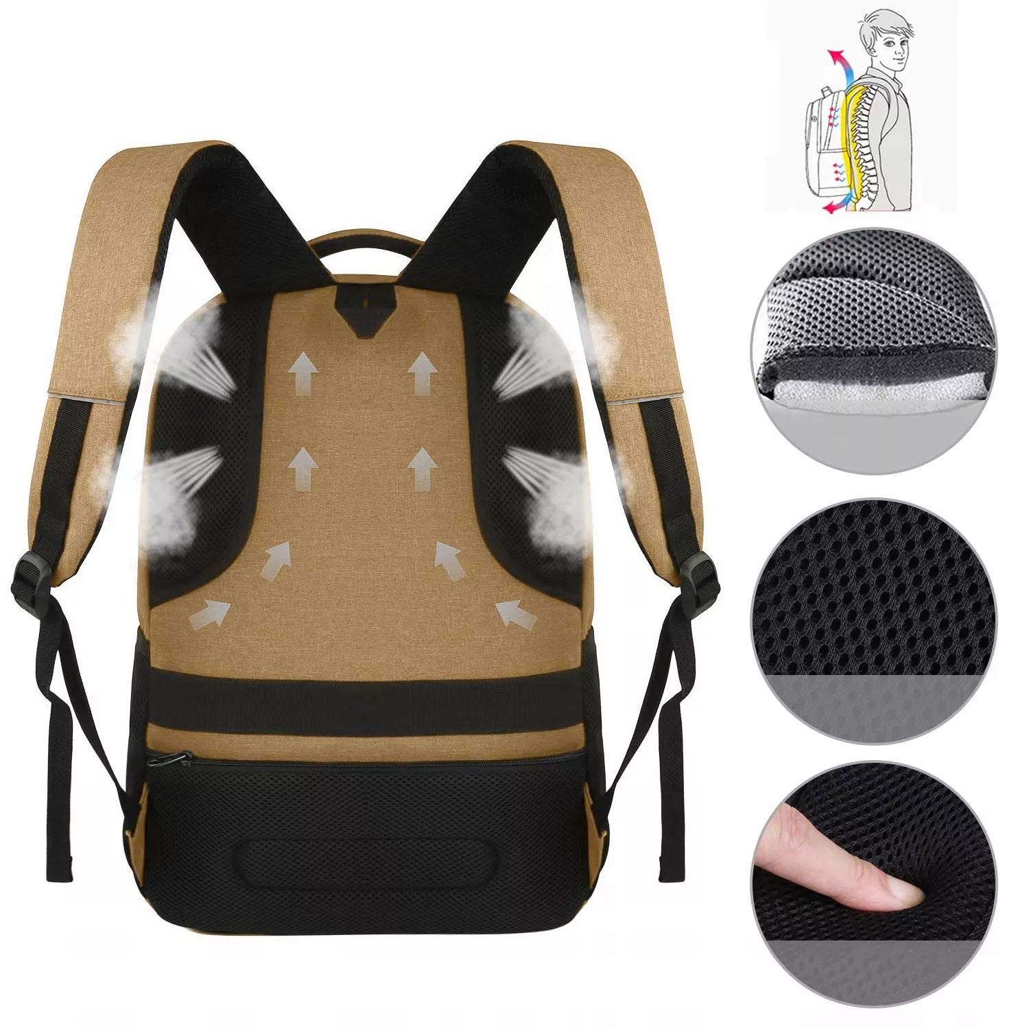Neperšlampama kuprinė su USB ir antivagystės apsauga – 15,6" laptopui