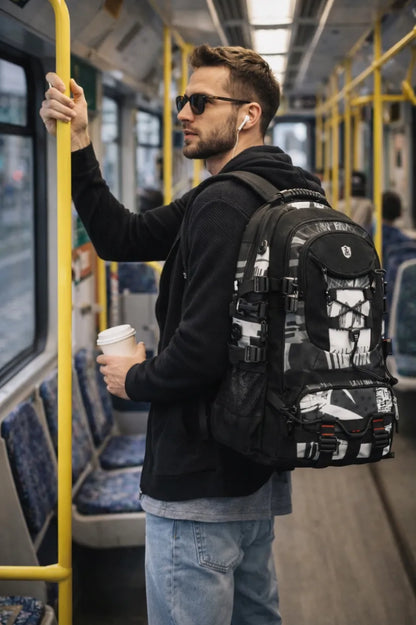 Jaunimo miesto kuprinė nešiojamam kompiuteriui, vandeniui atspari, talpi (40L)
