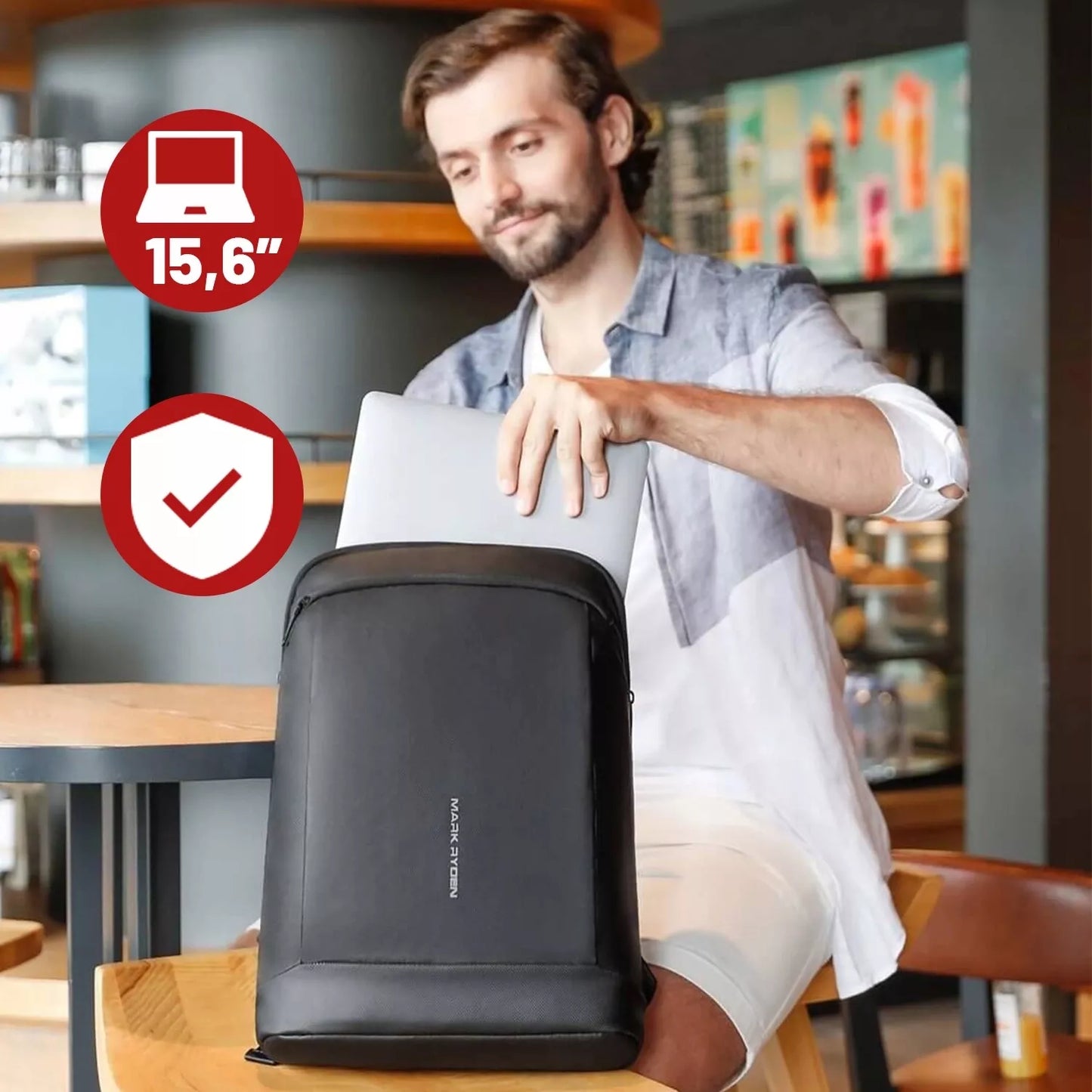 NEŠIOJAMOJO KOMPIUTERIO KUOFERIS 15,6" BIZNESO KELIONĖMS, RANKINIS BAGAŽAS LĖKTUVUI