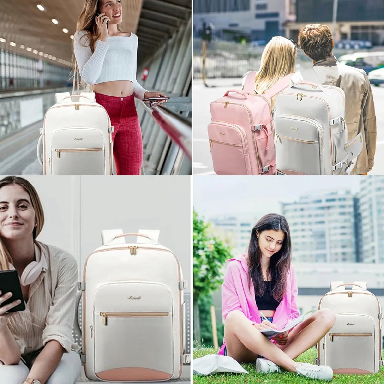 Moteriška kuprinė 40L – neperšlampama, su laptopo skyriumi, pilka