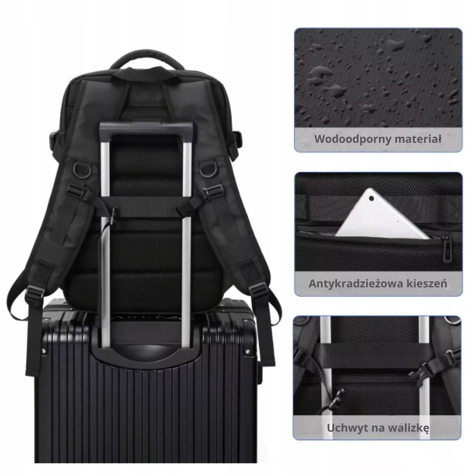 Kabininė kelioninė kuprinė 40×30×20 cm – USB-C, Ryanair