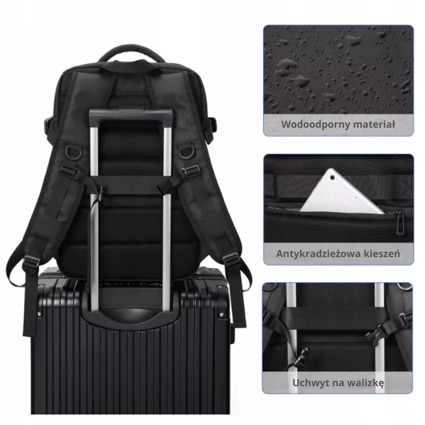 Kabininė rankinė 40×30×20 cm – USB-C, Ryanair