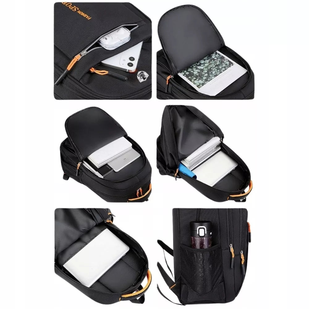 Lengva mokyklinė kuprinė jaunimui, unisex, juodos spalvos