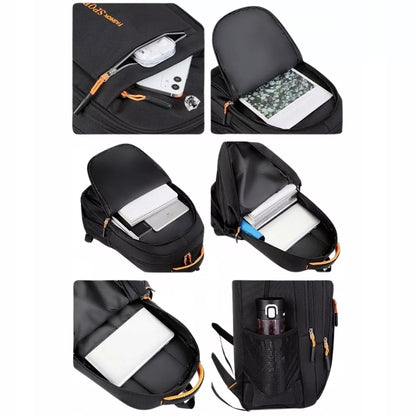 Lengva mokyklinė kuprinė jaunimui, unisex, juodos spalvos