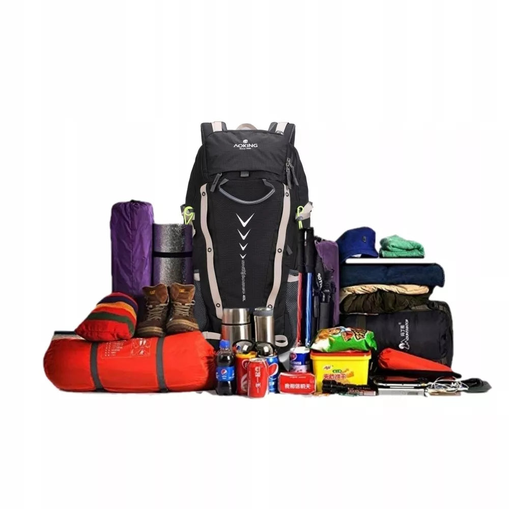 Turistinė kuprinė Aoking Nature Nomad 40l su gertuve, juoda, ideali išvykoms