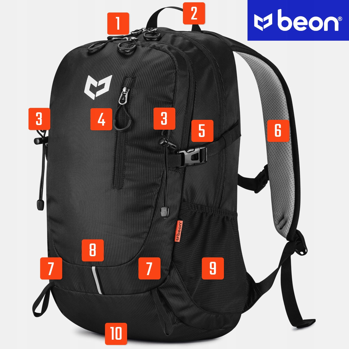 Turistinė trekingo kalnų kuprinė 25L, vyriška, moteriška, tvirta, juoda