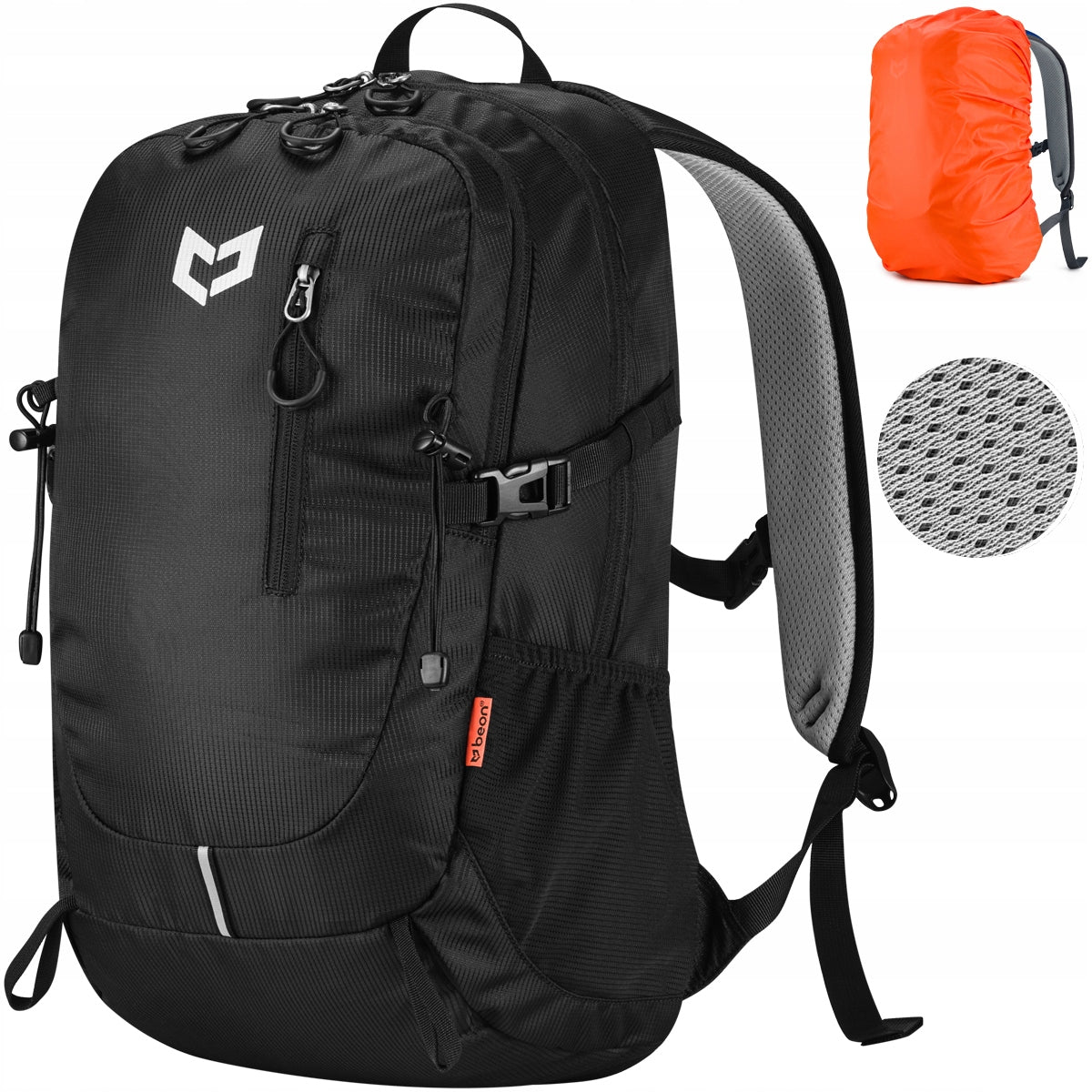 Turistinė trekingo kalnų kuprinė 25L, vyriška, moteriška, tvirta, juoda