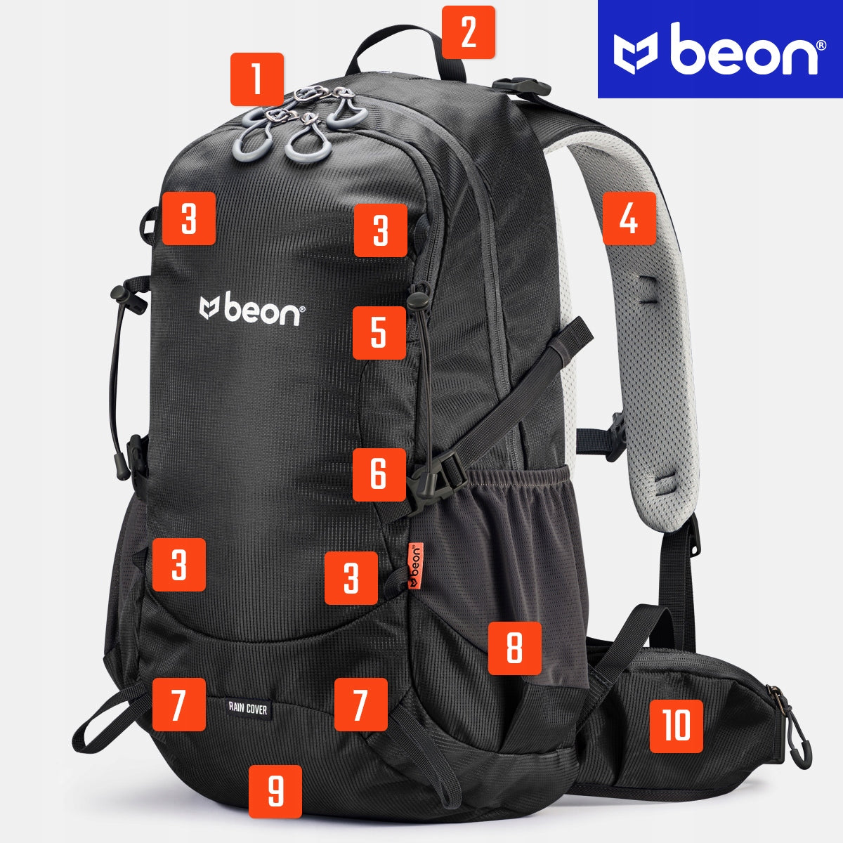 Kuprinė turistinė, žygio, kalnų, 30L, vyriška, moteriška, tvirta, juoda