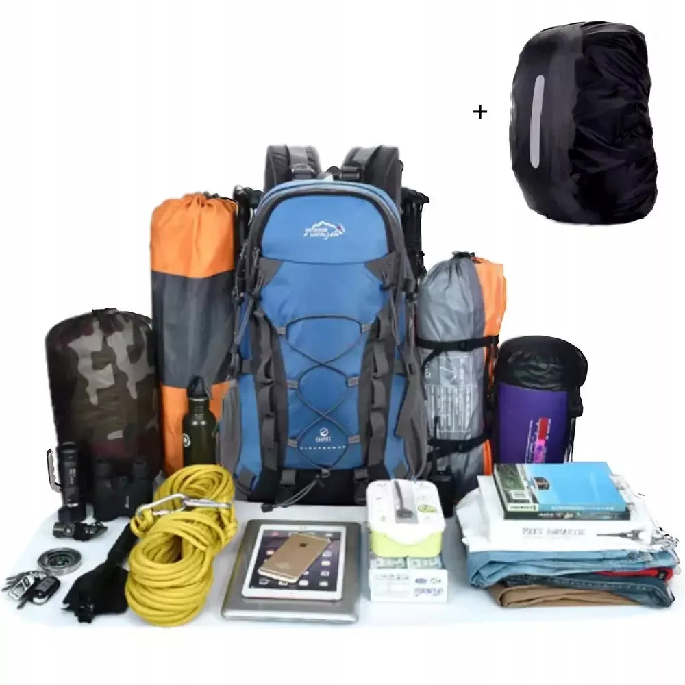 Kelionių kuprinė 25L Traper 1 MĖLYNA su lietaus uždangalu 45l